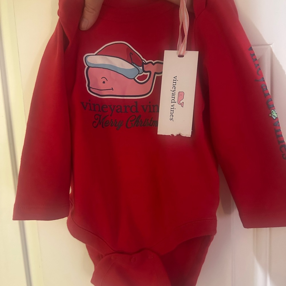 Vineyard Vines Christmas Red Onesie
